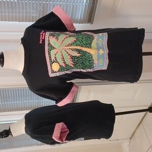 $4 Add-on Black & Pink Daytona Beach Tee - Size Medium